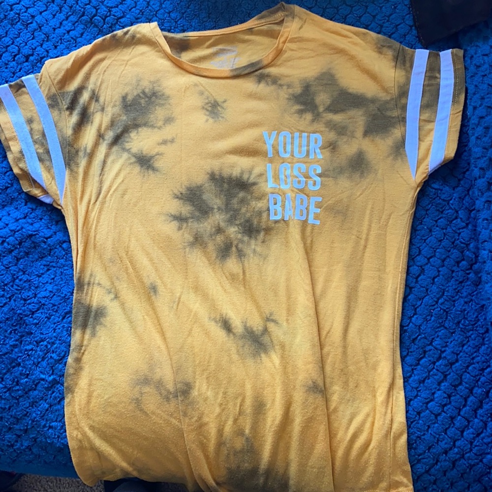 Yellow your loss babe shirt small